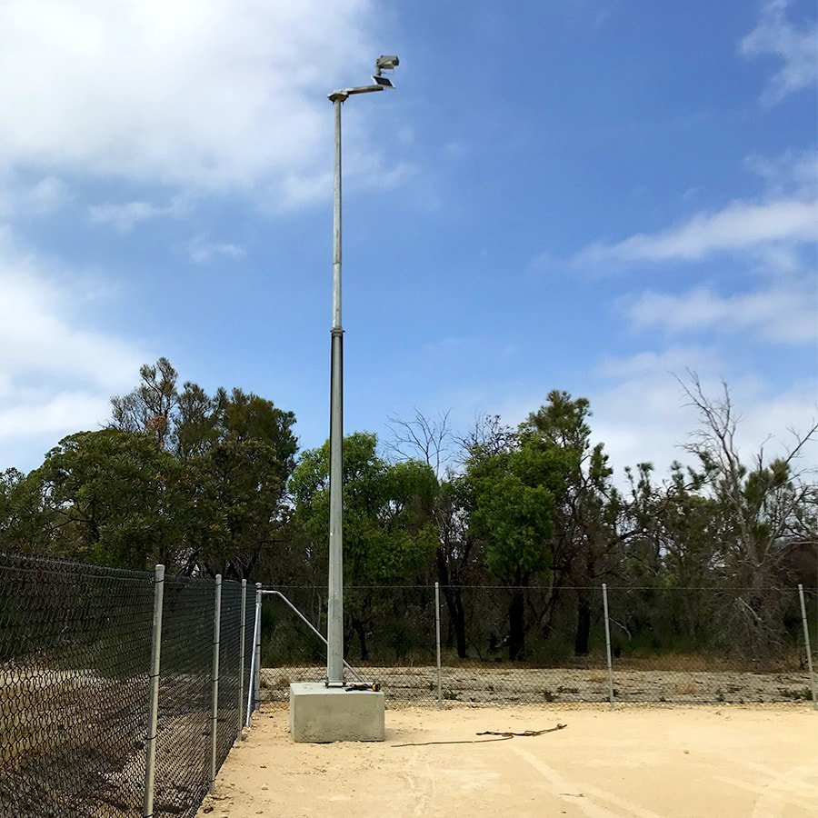 Burke Electrical Construction Site Temporary CCTV Security Camera Pole Hire Solar Powered Perth WA